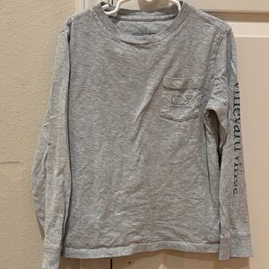Vineyard Vines 🐳 6 Gray Pocket Long Sleeve Tee